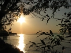 Zachód, Słońca, Jezioro, Balaton, Węgry