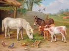 Konik, Cielęta, Osioł, Gospodarstwo, Edgar Hunt