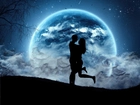 Para, Zakochani, Księżyc, Noc