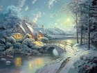 Thomas Kinkade, Zima, Dom, Rzeka