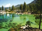 Jezioro, Kamienie, Góry, Las, Tahoe, Kalifornia
