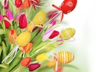 Wielkanoc, Jajka, Tulipany