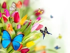 Tulipany, Motyle, Tekstura
