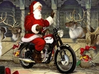 Mikołaj, Motor, Renifery, Boże, Narodzenie