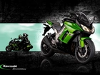 Kawasaki Z 1000 SX, Zielony, Motocykl, Motocykliści