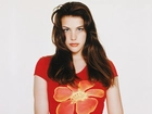 Liv Tyler, Czerwona, Bluzka,  Kwiatek