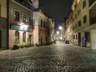 Budynki, Ulica, Nocą, Kraków, Polska