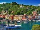Wzgórza, Domy, Portofino, Włochy