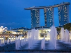 Singapur, Hotel Marina Bay Sands, Zatoka Marina Bay, ArtScience Museum, Muzeum Sztuki i Nauki, Fontanna