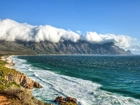 Morze, Góry, Chmury, Kogel Bay, Południowa Afryka