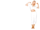 Christina Aguilera, białe, spodnie