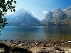 Jezioro, Kamienie, Góry, Jeeny Lake, Wyoming