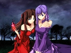 las, Fate Stay Night, dziewczyny, noc