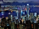 Hong, Kong, Nocą, Chiny