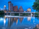 Rzeka, Most, Domy, Austin, Teksas