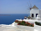 Wiatrak, Morze, Santorini, Grecja
