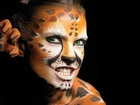 Kobieta, Kocica, Bodypainting