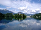 Kóściół, Góry, Jezioro, Bled, Słowenia