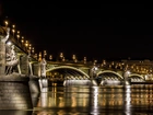 Oświetlony, Most, Rzeka Dunaj, Budapeszt, Węgry