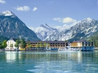 Jezioro, Góry, Hotel, Pertisau, Austria