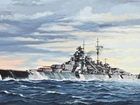 Okręt Wojenny, Bismarck, Wojna, Statek, Morze, Ocean