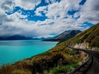 Queenstown, Nowa Zelandia, Jezioro Wakatipu, Droga, Góry