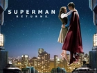 Superman Returns, Brandon Routh, Kate Bosworth, miasto, gwiazdy