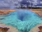 Gejzer, Park, Yellowstone, Chmury