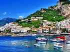 Włochy, Salerno, Góry, Motorówki, Jachty, Łódki