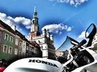 Ratusz, Poznań, Stary, Rynek, Honda, Motocykl