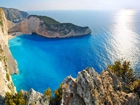 Morze, Zatoka, Skały, Plaża, Zakynthos, Grecja