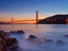 Rzeka, Zachód Słońca, Most Golden Gate
