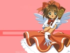 Cardcaptor Sakura, kobieta, karta, sukienka, skrzydła