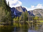 Góry, Rzeka, Las, Park Narodowy Yosemite, USA
