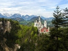 Zamek, Neuschwanstein, Góry, Lasy