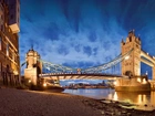 Rzeka, Most Tower Bridge, Panorama, Londyn, Anglia