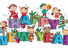 Szczęśliwego, Nowego, Roku, Grafika, Dla, Dzieci