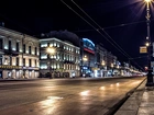 Ulica, Budynki, Latarnie, Petersburg, Rosja