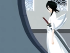 Bleach, kimono, katana, kobieta, okno