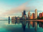 Budynki, Jezioro, Chmury, Chicago, Panorama, Miasta