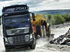 Ciężarówka, Volvo, Kamienie, Pył