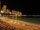 Honolulu, Nocą, Plaża, Waikiki