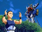 Gundam Wing, robot, kobieta, człowiek, las