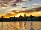 Zachód, Słońca, Sztokholm, Szwecja