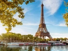 Rzeka, Wieża Eiffla, Paryż, Francja