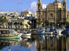 Domy, Port, Łódki, Malta