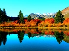 Jesień, Góry, Jezioro, Drzewa, Odbicie