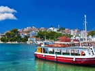 Port, Łodzie, Wyspa, Skiathos, Grecja