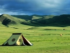 Stepy, Mongolia, Namiot