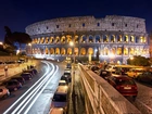 Oświetlone, Koloseum, Rzym, Włochy